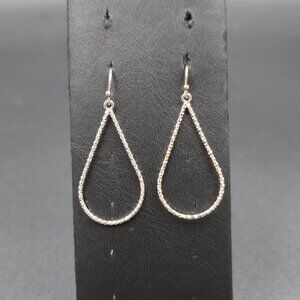 Sterling Silver Teardrop Diamond-Cut Dangle Earrings A7289